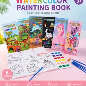 Kids Water Colour Drawing Book with watercolor palette and paint brushes for children