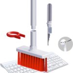 Keyboard Cleaning Brush with Flocking Sponge Metal Tip and Key Puller