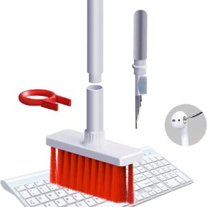 Keyboard Cleaning Brush with Flocking Sponge Metal Tip and Key Puller